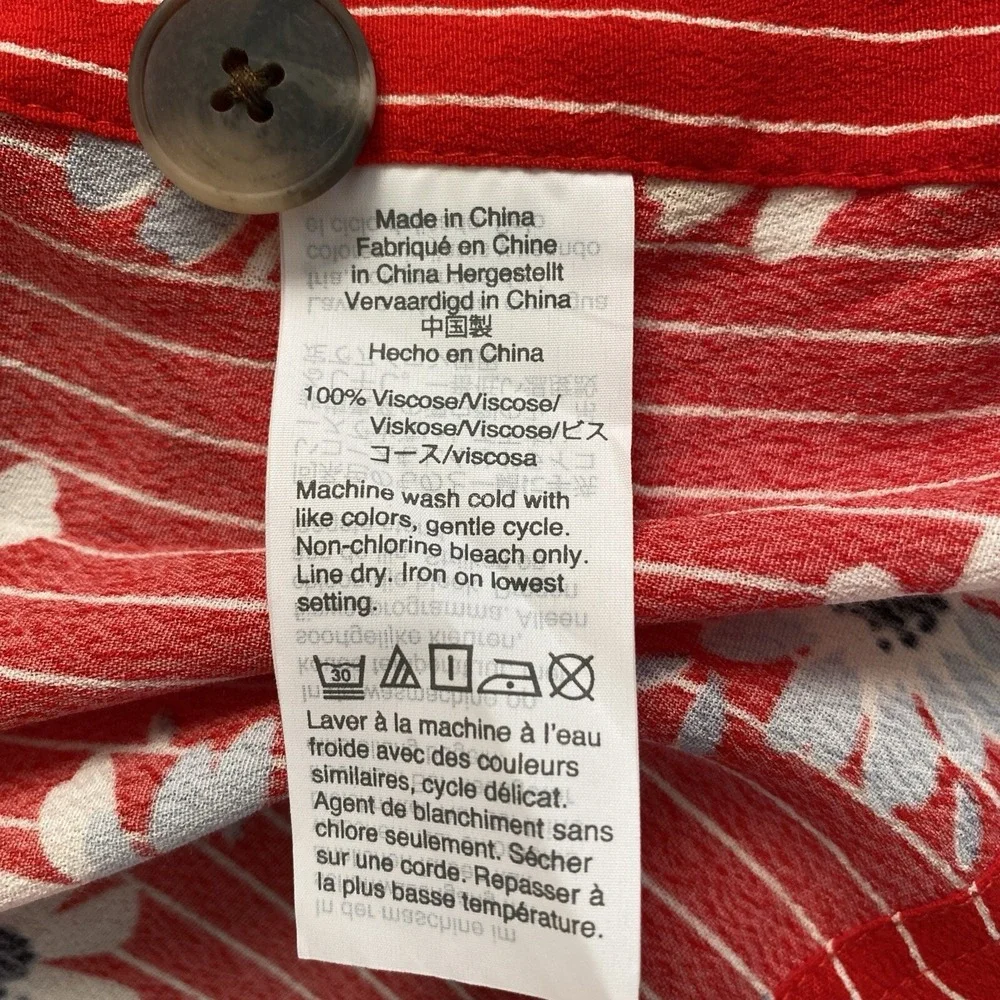 Madewell Womens Red Retro Stripe‎ Boho Floral Mini Skirt Daisy Size 0 Cottage